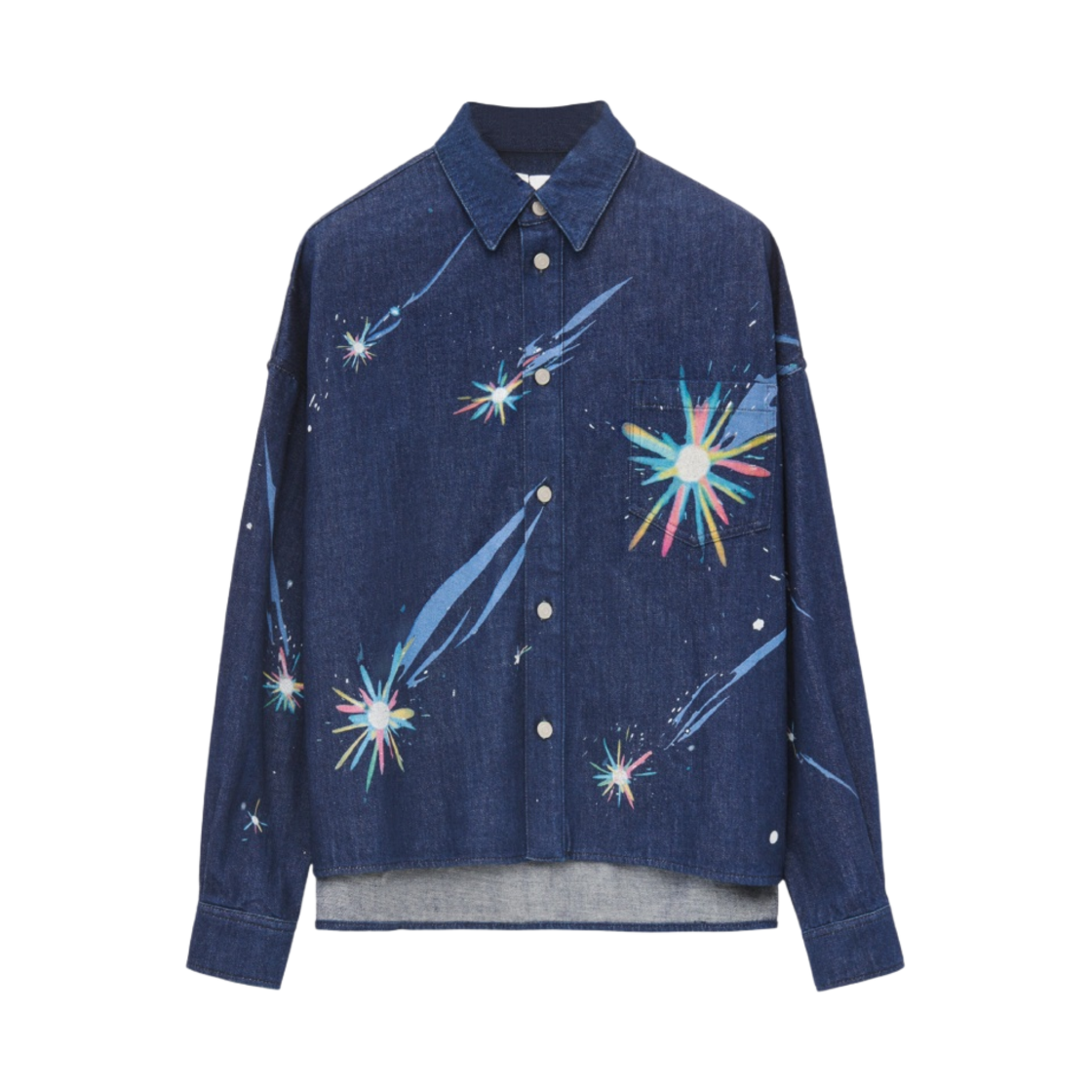 로에베 x 하울의 움직이는 성 매지컬 스카이 데님 오버셔츠 네이비 블루(Loewe x Howl's Moving Castle Magical Sky Overshirt in Denim Navy Blue) - 1