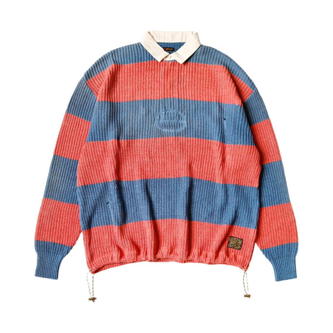 캐피탈 5G 코튼 니트 럭비 셔츠 색소폰 레드