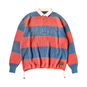 Kapital 5G Cotton Knit Rugby Shirt Saxophone Red