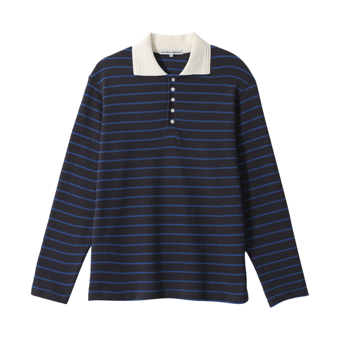 GETAA24004GYX Garden express Knitted Collar Stripe T-Shirt grey