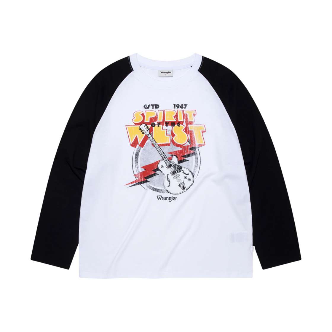 랭글러 기타 래글런 롱슬리브 티셔츠 화이트(Wrangler Guitar Raglan Longsleeve T-Shirt White)