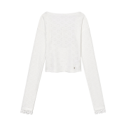 (W) Glowny Devon Eyelet Long Sleeve White