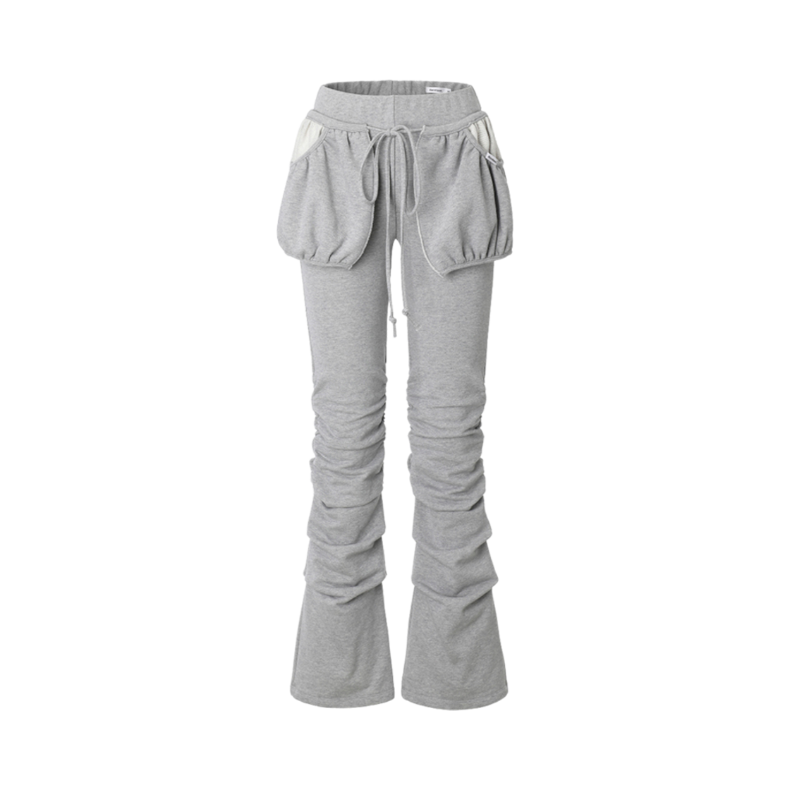 (W) 쓰리타임즈 포켓 셔링 팬츠 그레이((W) Threetimes Pocket Shirring Pants Grey)