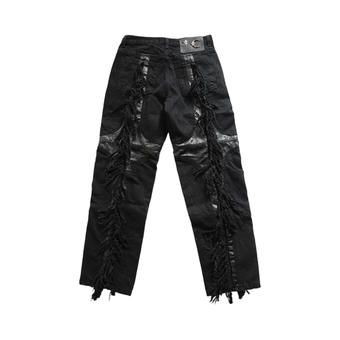 떠그 클럽 모히칸 레더 데님 팬츠 올 블랙(Thug Club Mohican Leather Denim Pants All Black) - 2