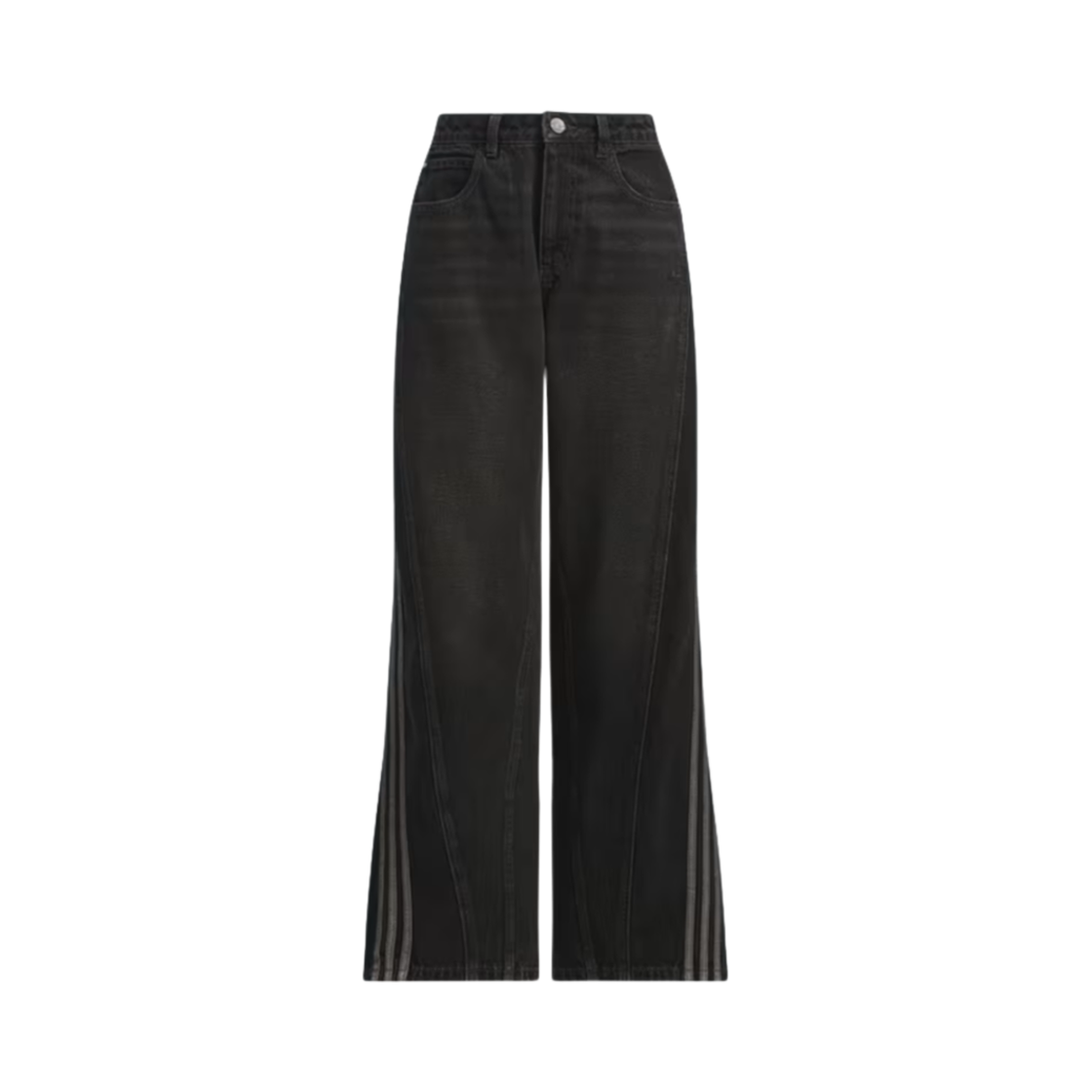 (W) 아디다스 오리지널스 루즈 데님 팬츠 미디움 블랙 데님 - KR 사이즈