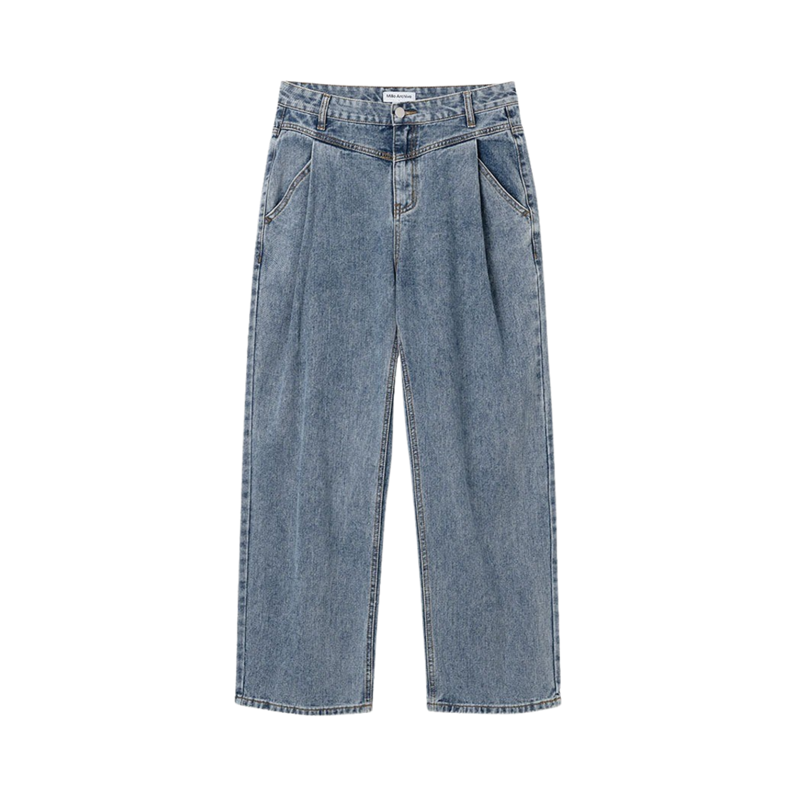 밀로 아카이브 딥 플리츠 데님 팬츠 아이스 블루