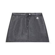 (W) Courreges Reedition Vinyl Mini Skirt Steel Grey