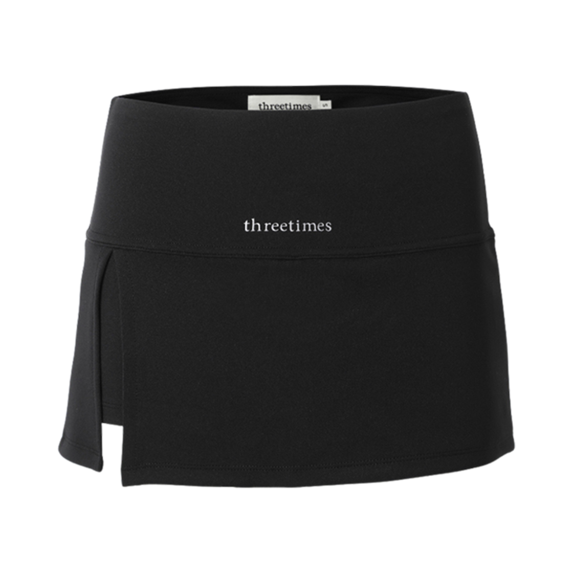 (W) 쓰리타임즈 애슬레틱 슬릿 스커트 블랙((W) Threetimes Athletic Slit Skirt Black)