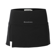 (W) Threetimes Athletic Slit Skirt Black