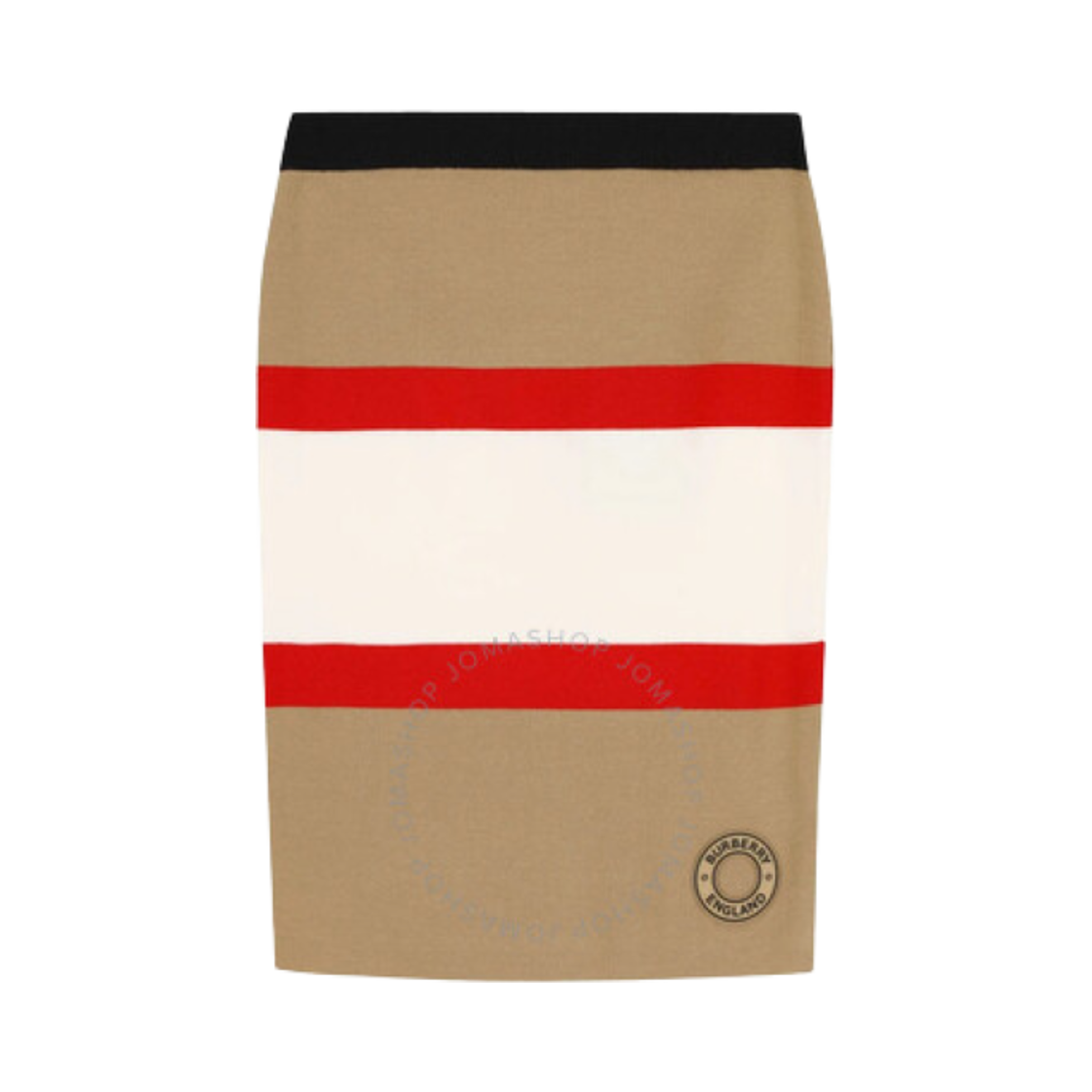 8057927 (Kids) Burberry Logo Graphic Applique Wool Skirt Ivory