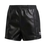 (W) Adidas Pleather Shorts Black - KR Sizing
