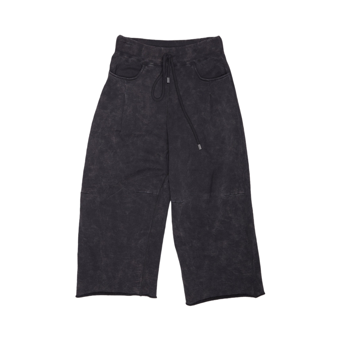(W) R13 크롭 플리티드 스웨트팬츠 애시드 블랙((W) R13 Cropped Pleated Sweatpant Acid Black)