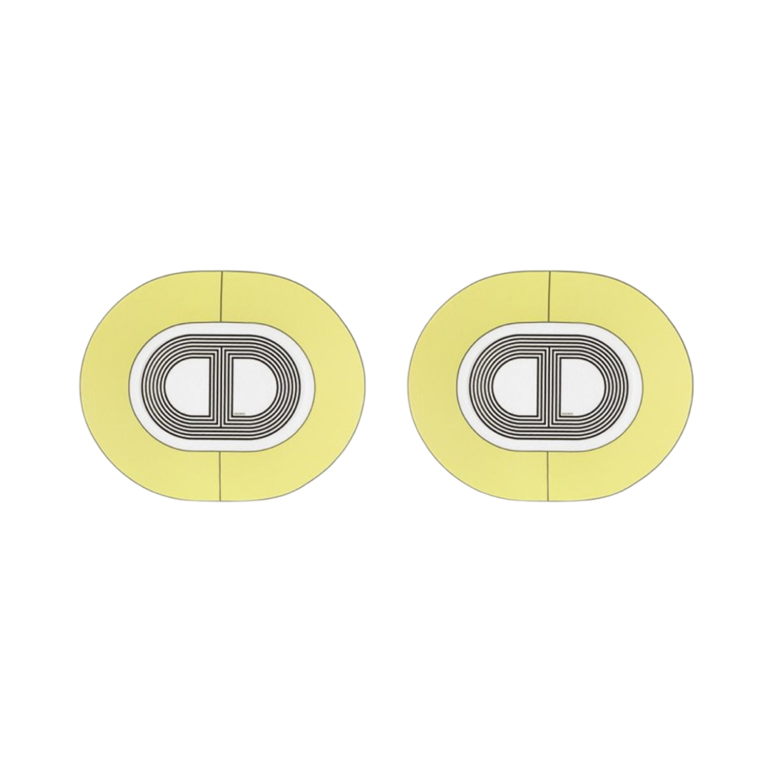 에르메스 랠리 24 스몰 오발 플레이트 옐로우 (2개입)(Hermes Rallye 24 Small Oval Plate Yellow (2 Plates)) - 1