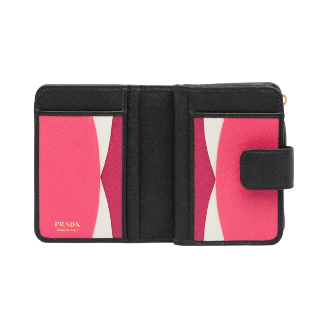 프라다 사피아노 메탈 로고 반지갑 블랙 히비스커스(Prada Saffiano Metal Logo Wallet Black Hibiscus) - 3