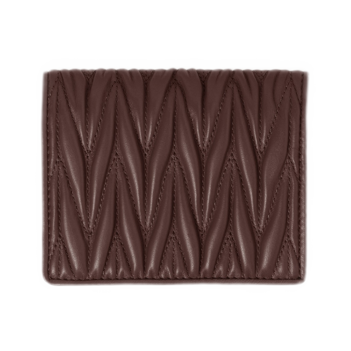 미우 미우 마테라쎄 나파 레더 월렛 브라운(Miu Miu Matelassé Nappa Leather Wallet Brown) - 2