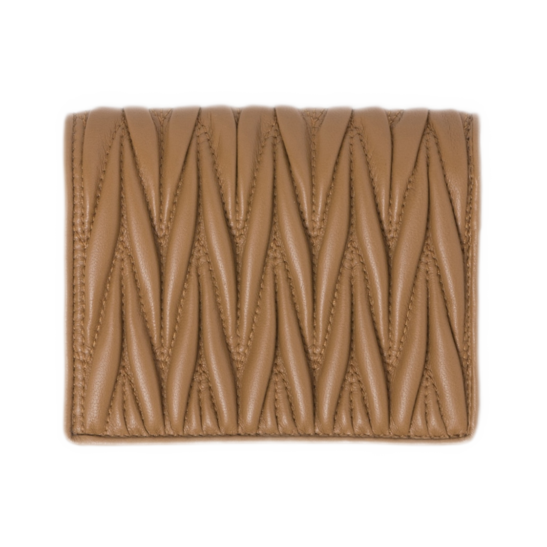 미우 미우 마테라쎄 나파 레더 월렛 카라멜(Miu Miu Matelassé Nappa Leather Wallet Caramel) - 2