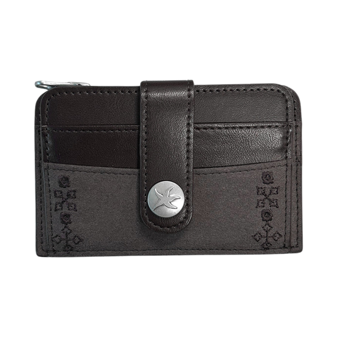 - The Coldest Moment Suade Buckle Card Wallet Brown