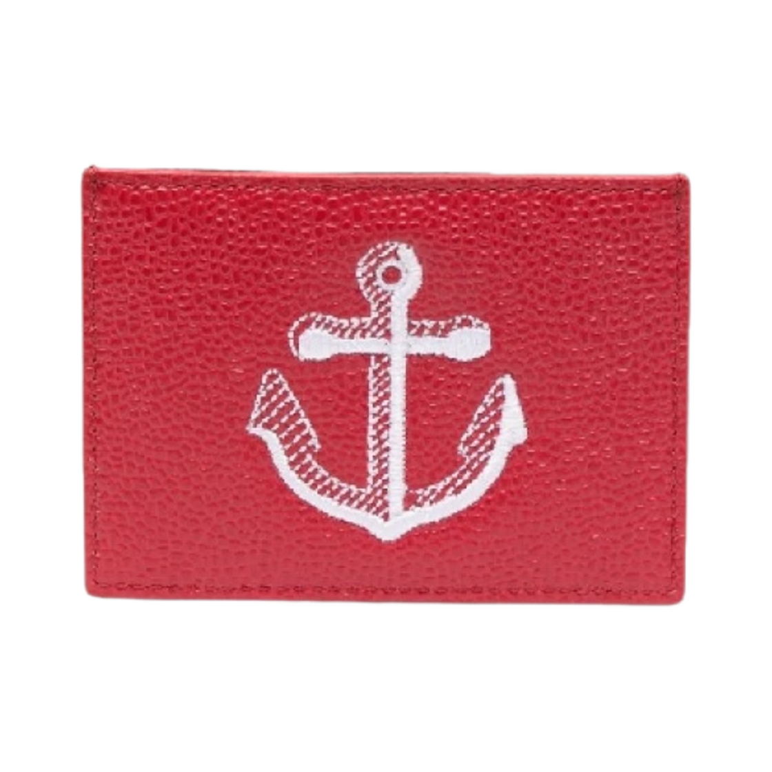 톰브라운 RWB 앵커 페블 레더 카드 홀더 레드(Thom Browne RWB Anchor Pebble Leather Card Holder Red) - 2