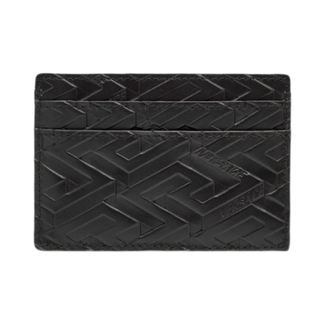 베르사체 라 그레카 시그니쳐 카드 홀더 블랙(Versace La Greca Signature Card Holder Black)