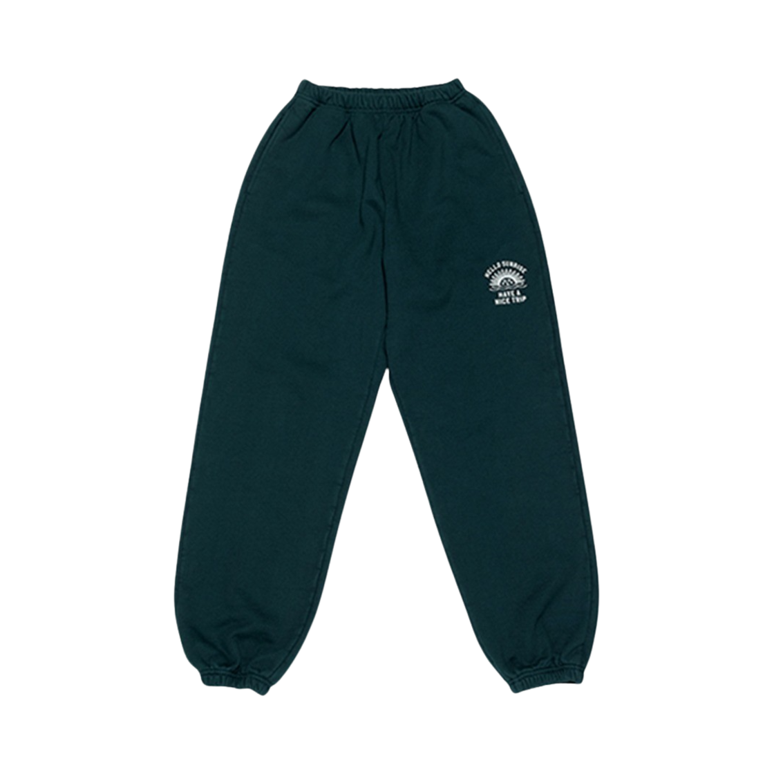 23HSSPDG0171 Hello Sunrise Mini Arch Logo Sweatpants Dark Green