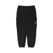Stone Island 64720 Cotton Fleece Garment Dyed Cargo Pants Black - 22FW