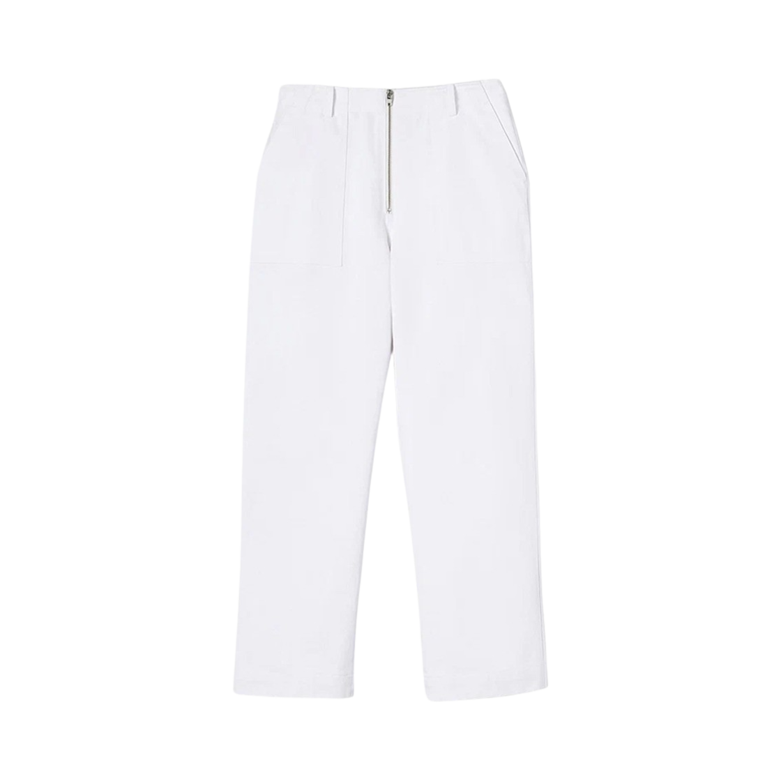 윤세 우먼 지퍼 퍼티그 팬츠 화이트