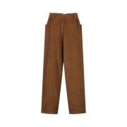 Greenbutter Women Corduroy Hidden Banding Pants Brown