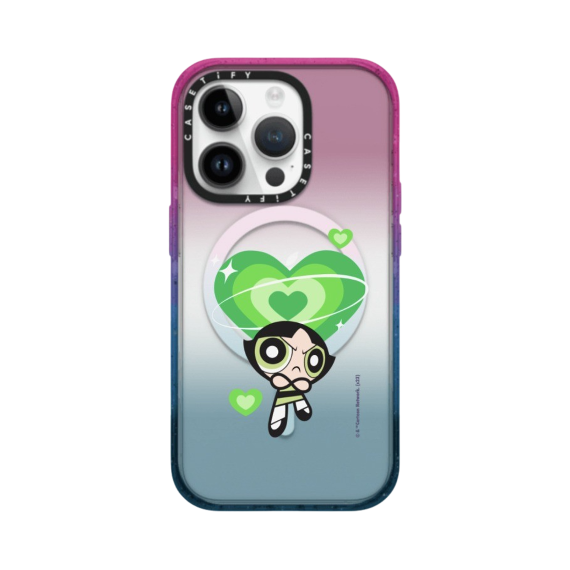 케이스티파이 x 파워퍼프걸 커스텀 아이폰 버터컵 맥세이프 임팩트 케이스 반투명 코튼 캔디(Casetify x The Powerpuff Girls Custom iPhone Buttercup Magsafe Impact Case Sheer Cotton Candy) - 1
