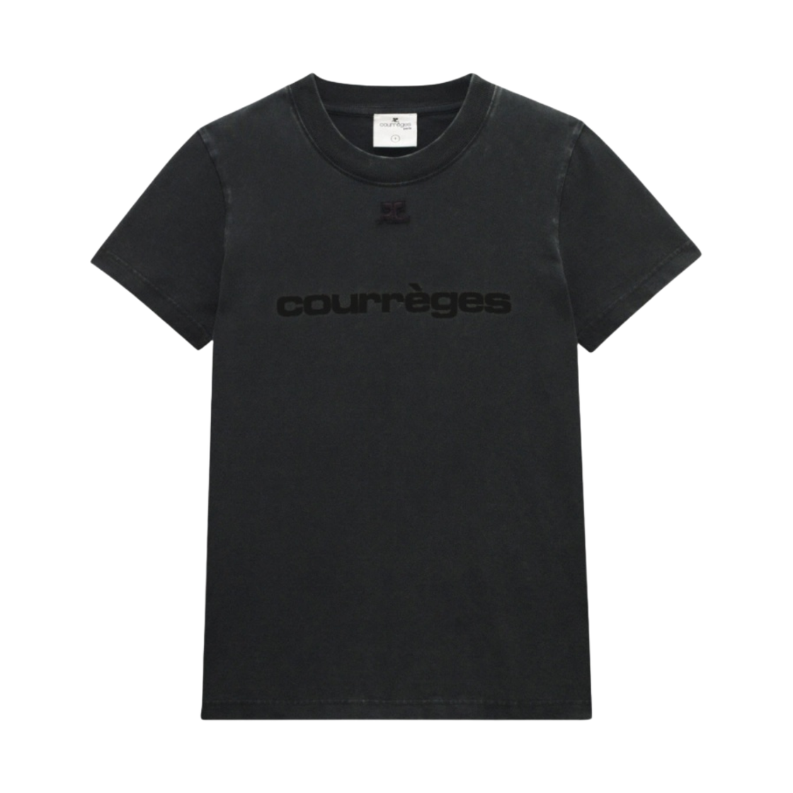 (W) 꾸레쥬 프린티드 티셔츠 스톤워시드 그레이((W) Courreges Printed T-Shirt Stonewashed Grey) - 1