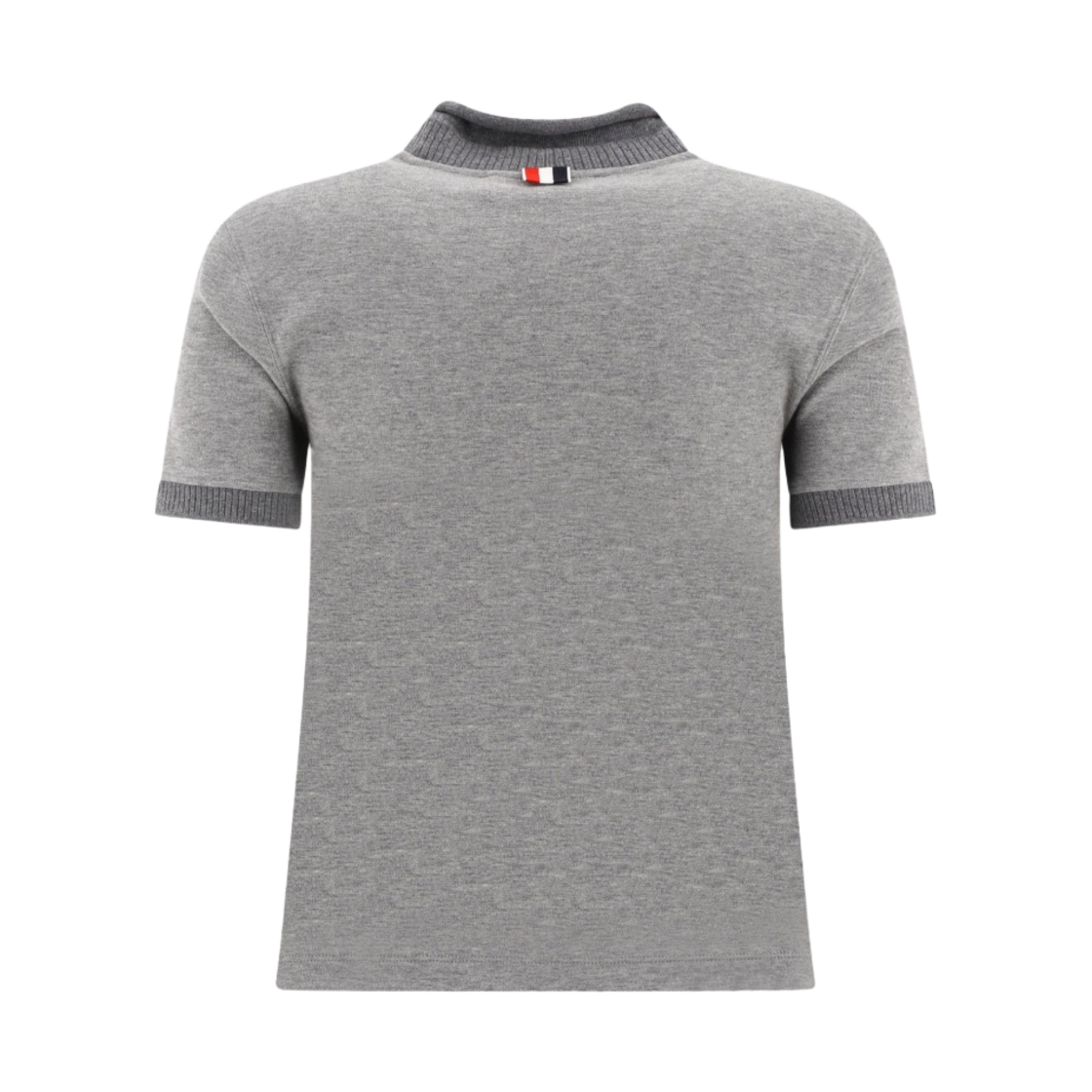 (W) 톰브라운 코튼 밀라노 롤 넥 숏슬리브 티셔츠 라이트 그레이((W) Thom Browne Cotton Milano Roll Neck Short Sleeve T-Shirt Light Grey) - 2