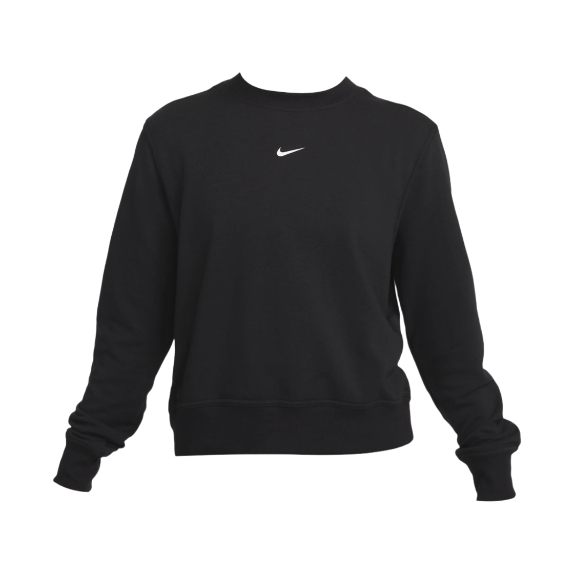 FB5126-010 (W) Nike Dri-Fit One Crewneck French Terry Sweatshirt Black - Asia