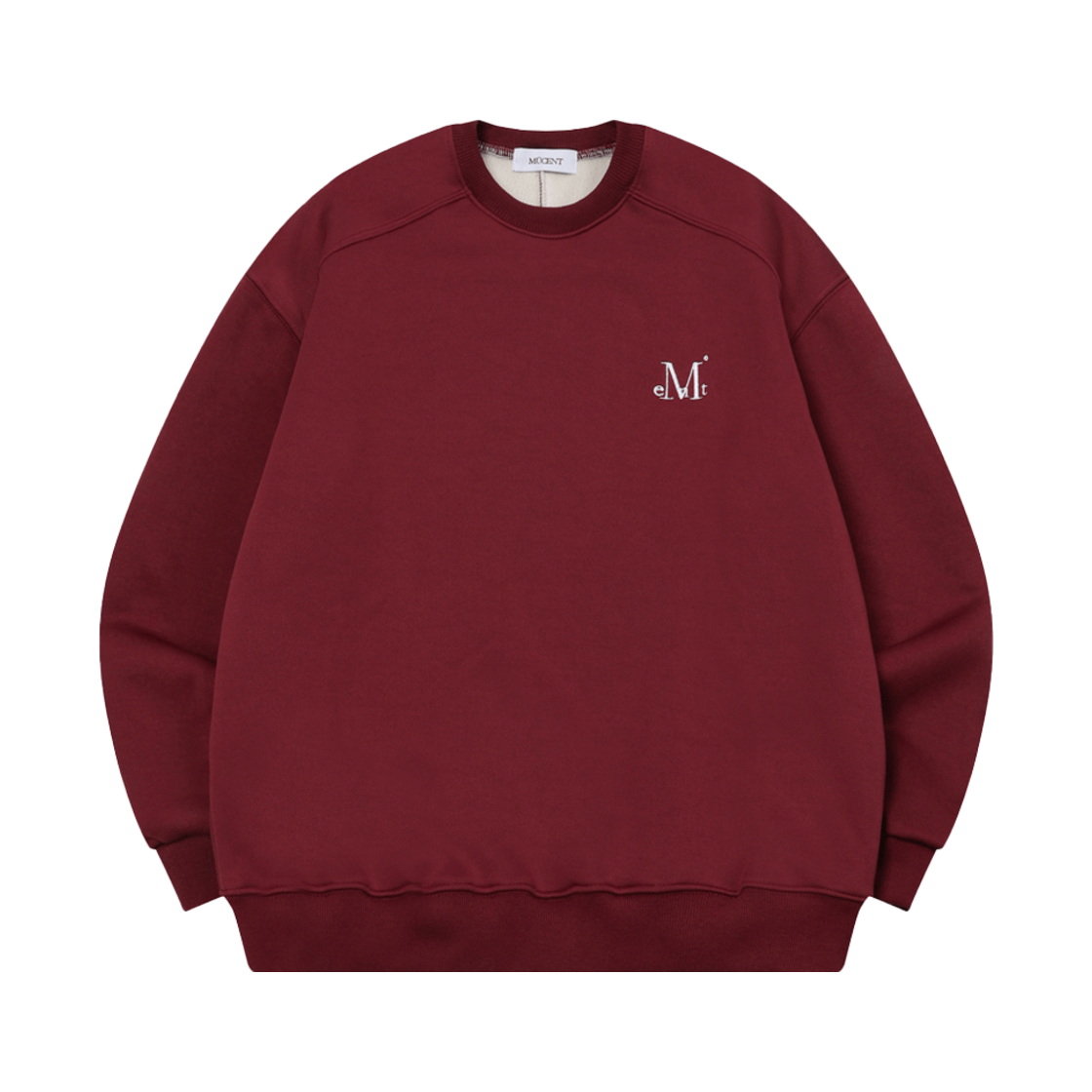 무센트 시그니처 베이직 로고 맨투맨 버건디(MUCENT Signature Basic Logo Mtm Burgundy)