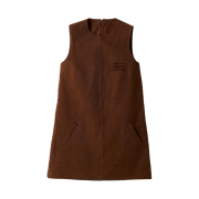 (W) Miu Miu Garment-Dyed Gabardine Mini Dress Cocoa Brown
