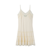 Greenbutter Shirring Lace Slip dress Cream