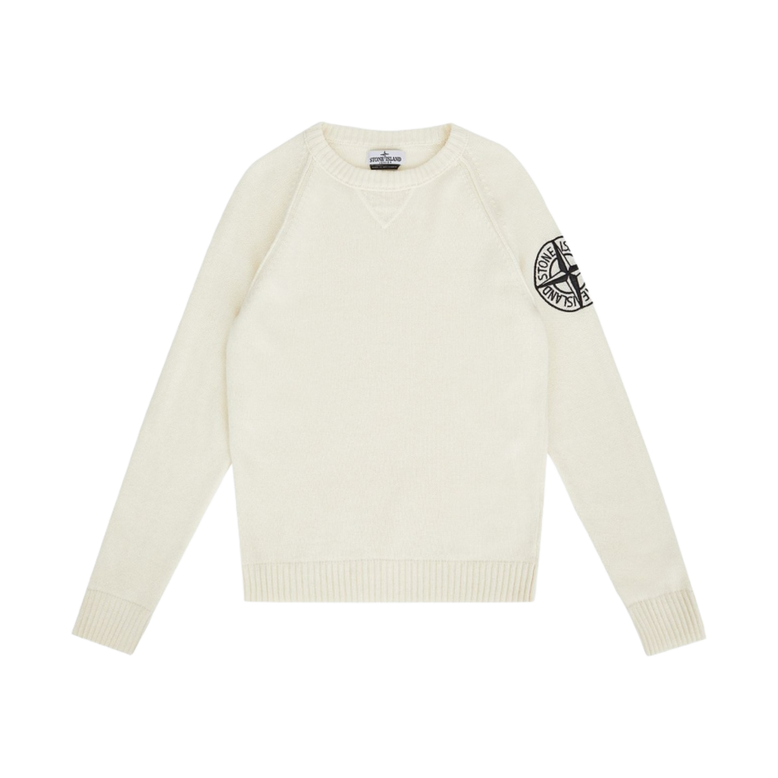 (키즈) 스톤 아일랜드 507A1 스타킹 스티치 캐시미어 울 크루넥 니트 오프 화이트 - 22FW((Kids) Stone Island 507A1 Stocking Stitch Cashmere Wool Crewneck Knit Off White - 22FW) - 1