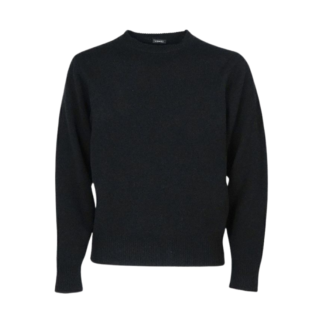 A03-06016 Comoli Lambswool Crew Neck Knit Black - 24AW
