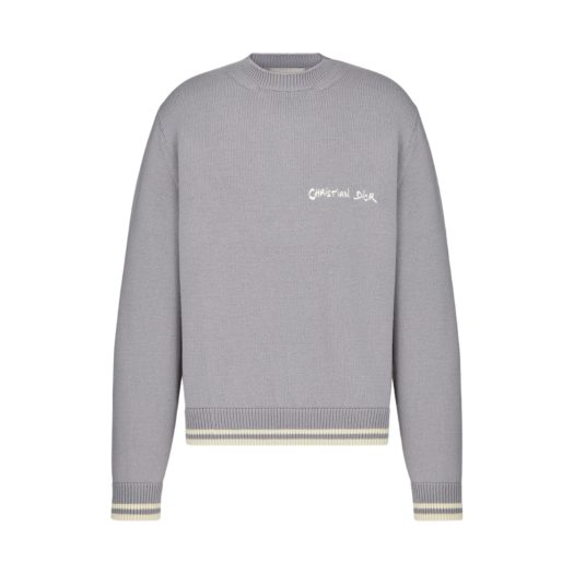 Dior Wool and Alpaca Knit Christian Dior Tag Sweater Gray