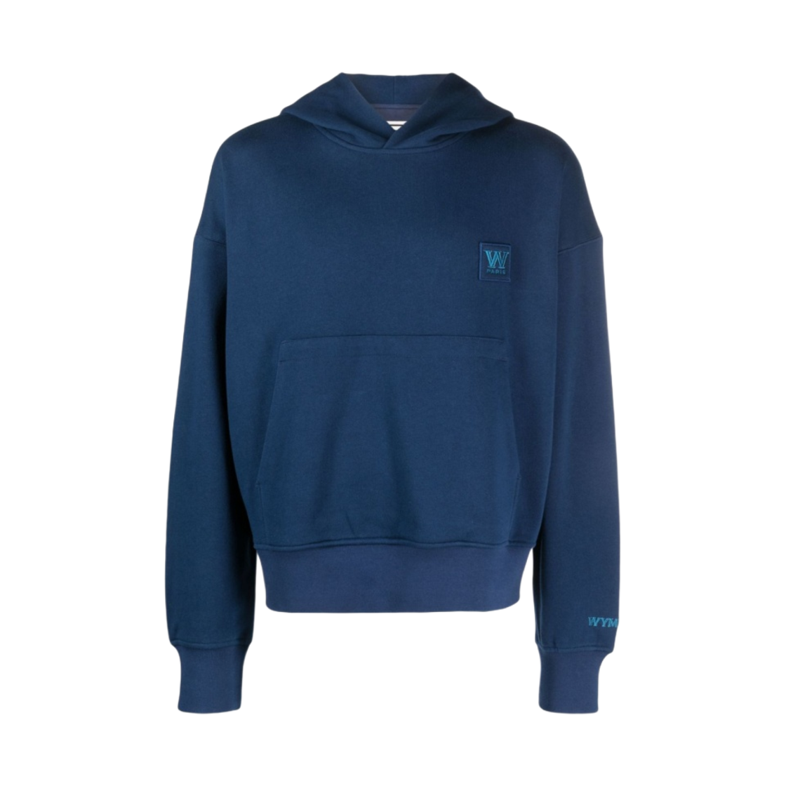 W231TS32728L Wooyoungmi W Patch Hooded Sweatshirt Blue - 23SS