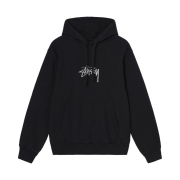 Stussy Stock Logo Applique Hoodie Black