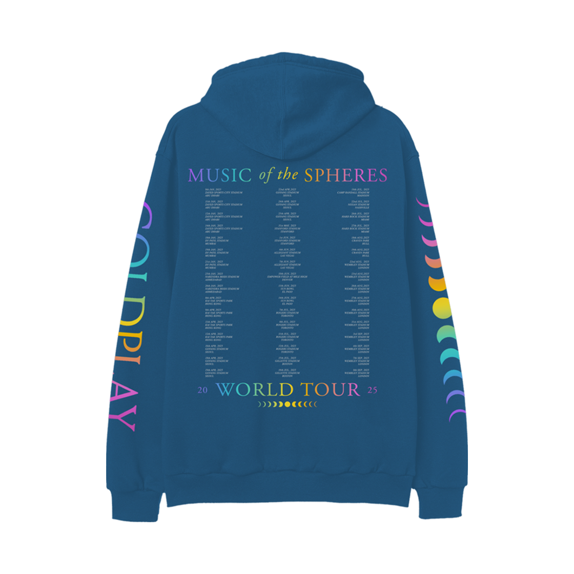 콜드플레이 하트 아이티너러리 후드 커스텀 블루(Coldplay Heart Itinerary Hoodie Cutom Blue) - 2