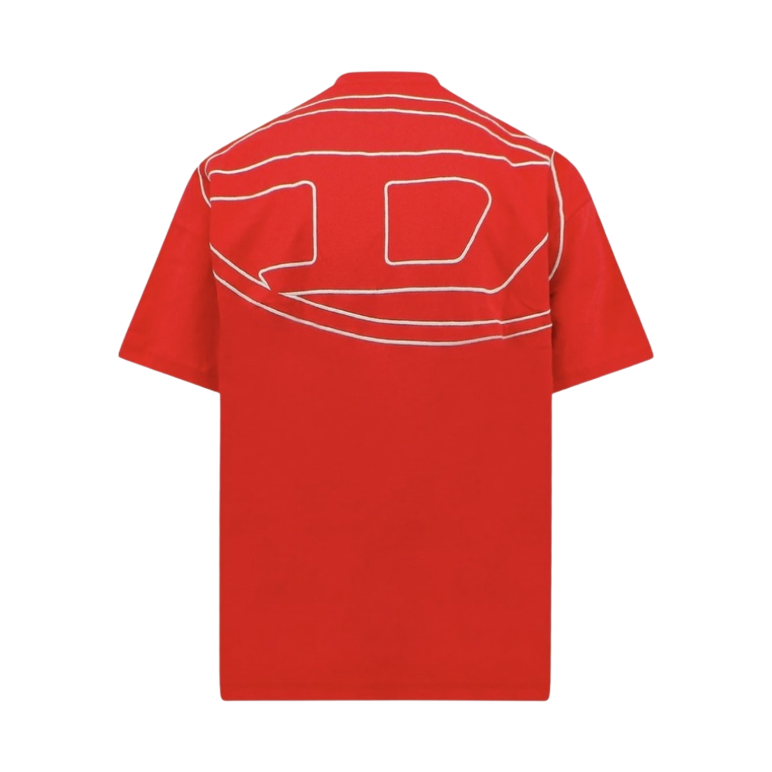 A082320HGAM-42G Diesel T-Boggy-Megoval Back Maxi D Logo T-Shirt Red