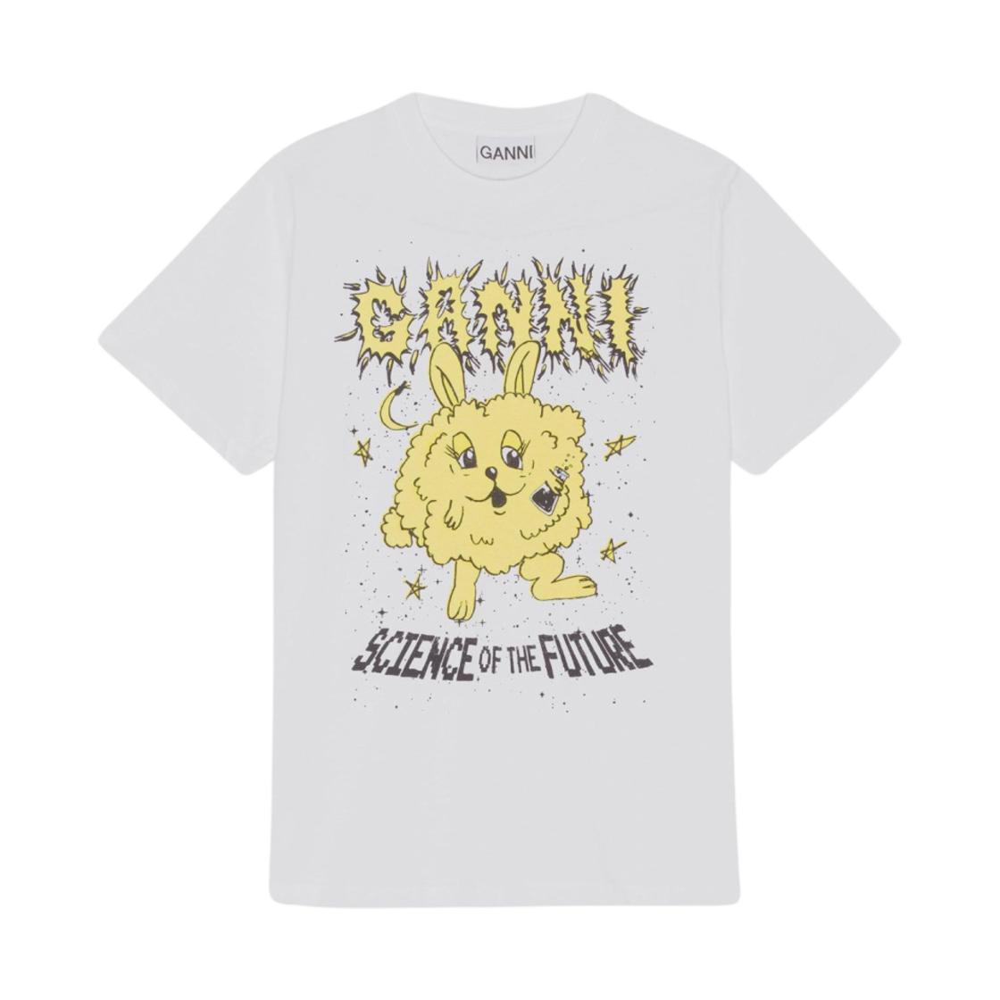 T3637-151 (W) Ganni Relaxed Bunny T-Shirt Bright White