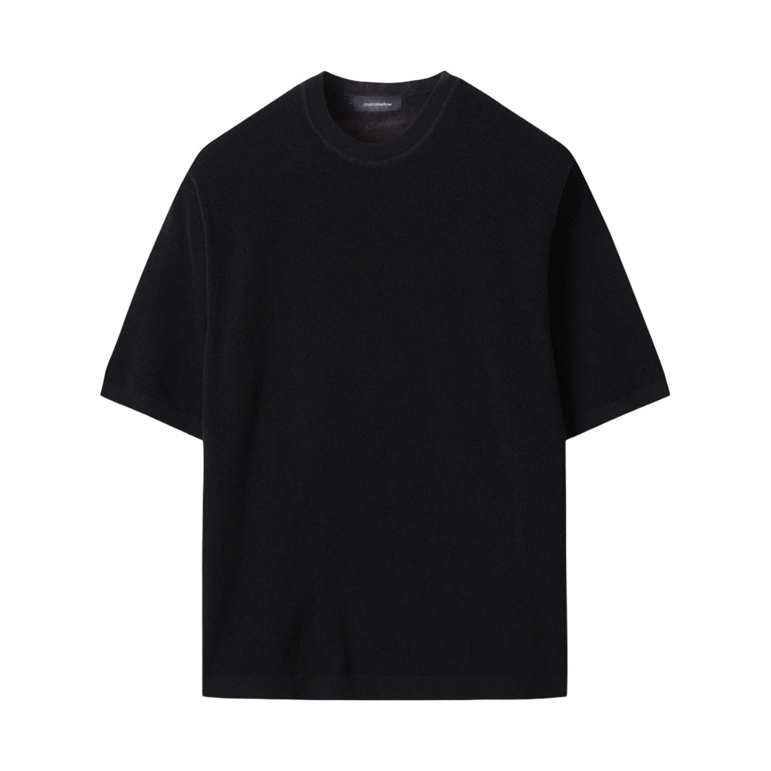 CWWAM25421BKX Customellow Soft Half Round Neck Sweater Black