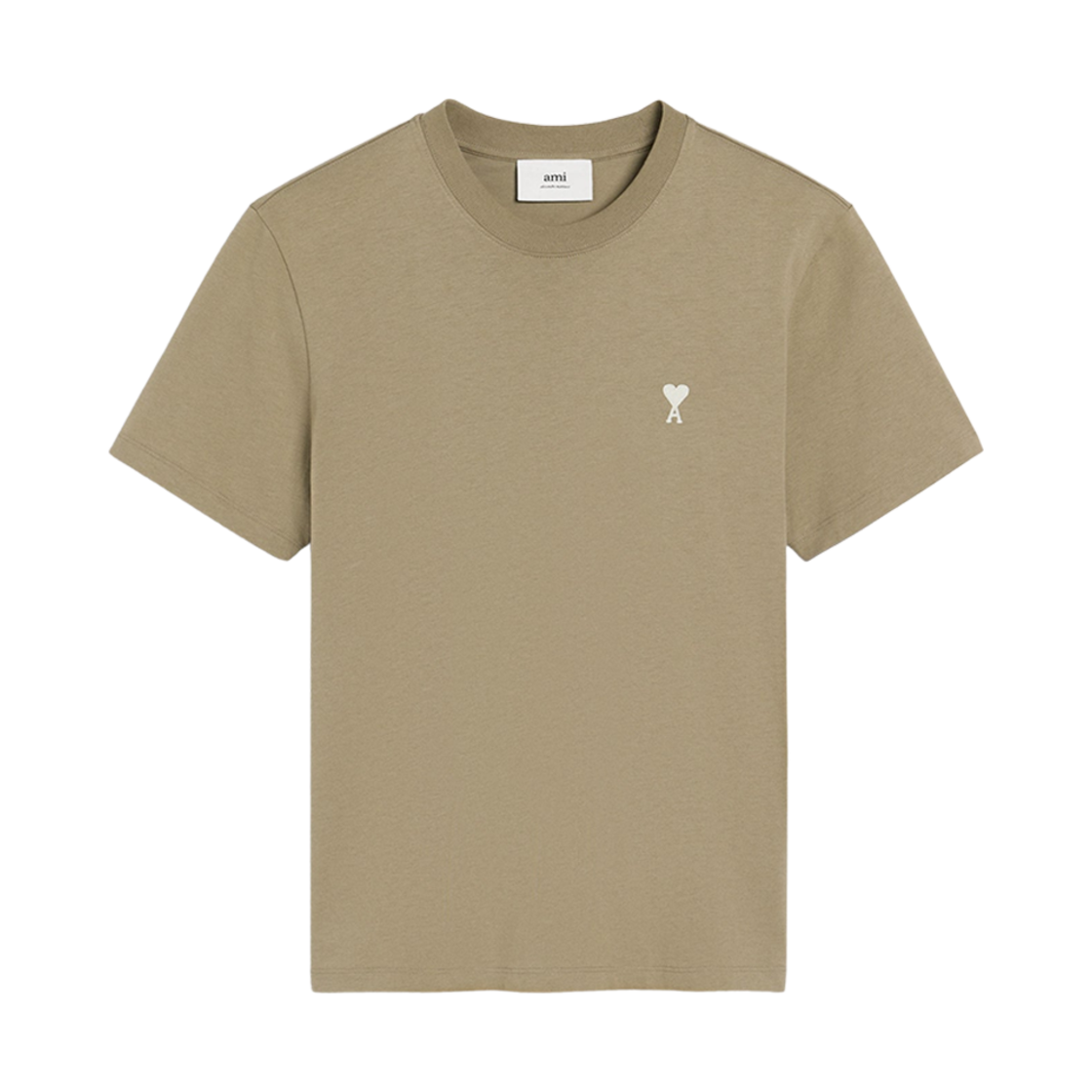 아미 스몰 하트 로고 오가닉 코튼 저지 티셔츠 그린 오프 화이트(AMI de Coeur Oragnic Cotton Jersey T-Shirt Green Off White)