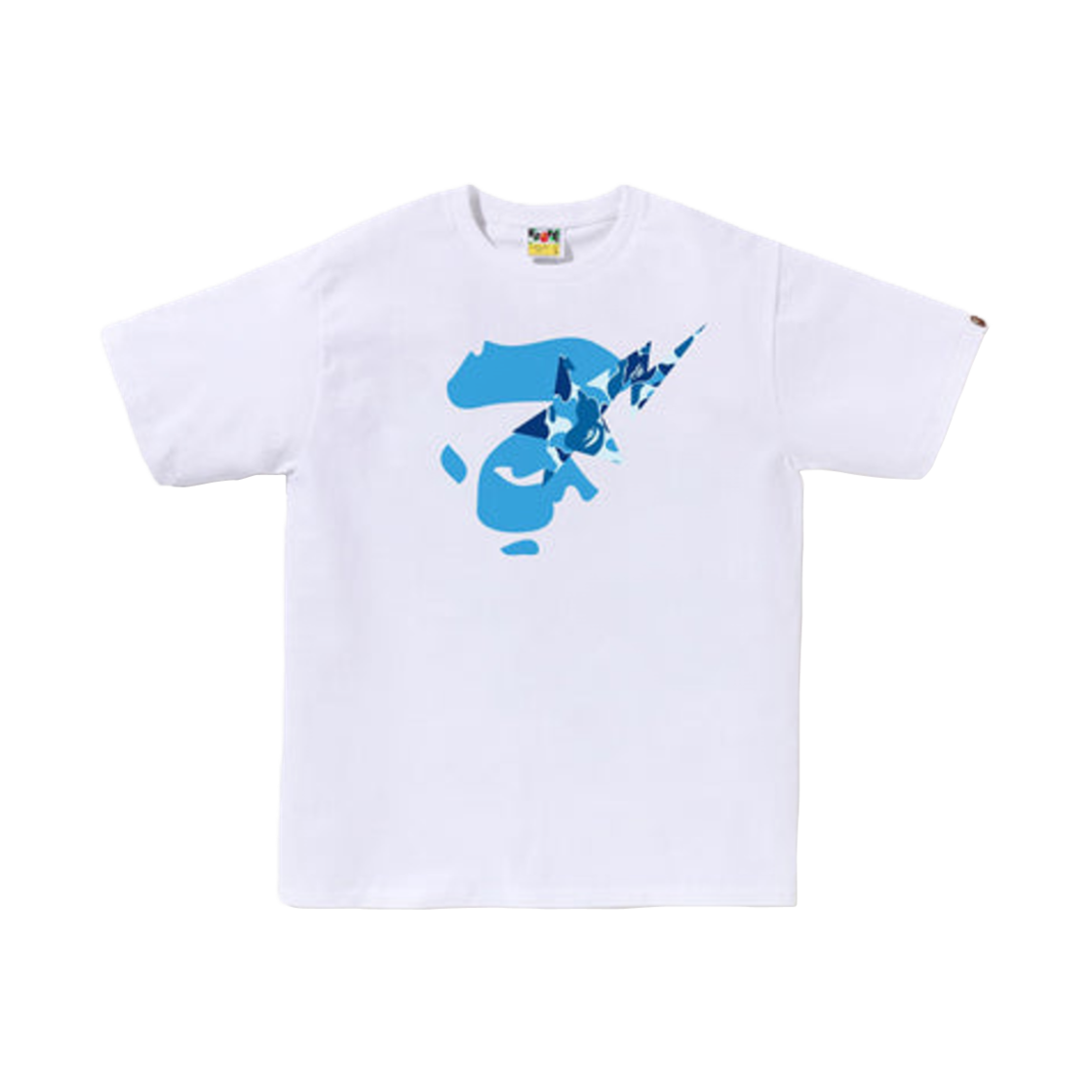- BAPE ABC Camo Ape Face Sta T-Shirt White Blue