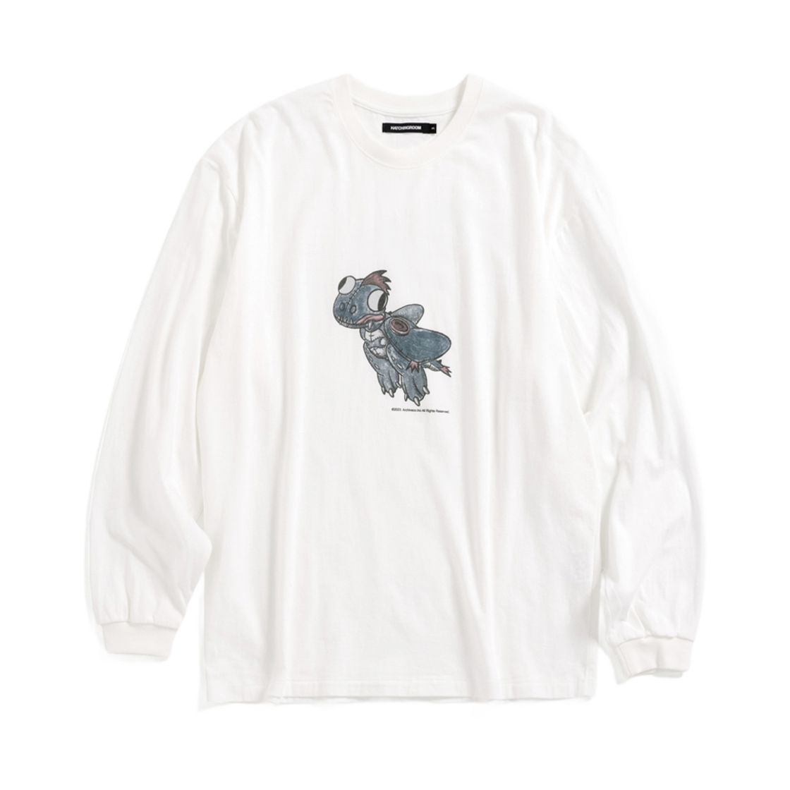 해칭룸 빈티지 블루 드래곤 티셔츠 화이트