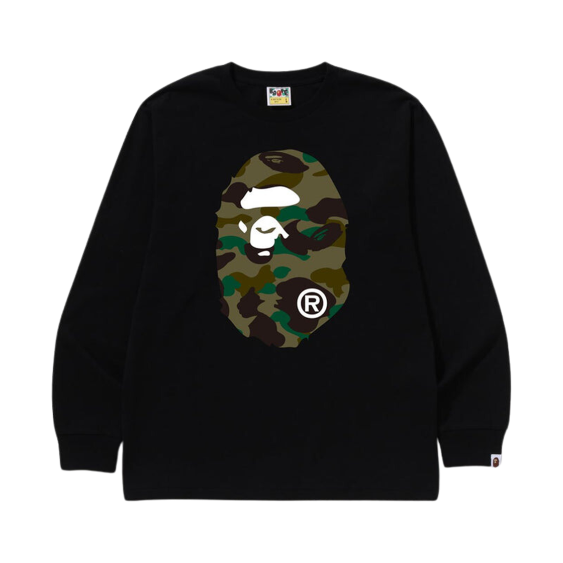 베이프 퍼스트 카모 빅 에이프 헤드 롱슬리브 티셔츠 블랙(BAPE 1st Camo Big Ape Head L/S T-Shirt Black)
