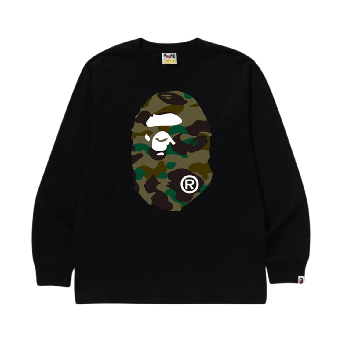 BAPE BAPE 1st Camo Big Ape Head L/S T-Shirt Black · S