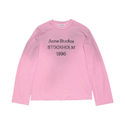 Acne Studios Logo T-Shirt Relaxed Fit Cotton Candy Pink