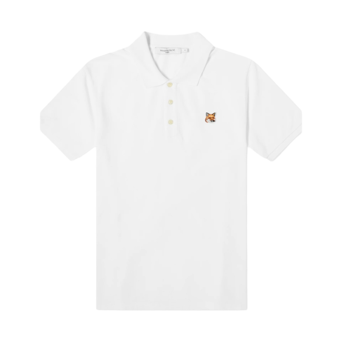 메종 키츠네 폭스 헤드 패치 클래식 폴로 화이트(Maison Kitsune Fox Head Patch Classic Polo White)